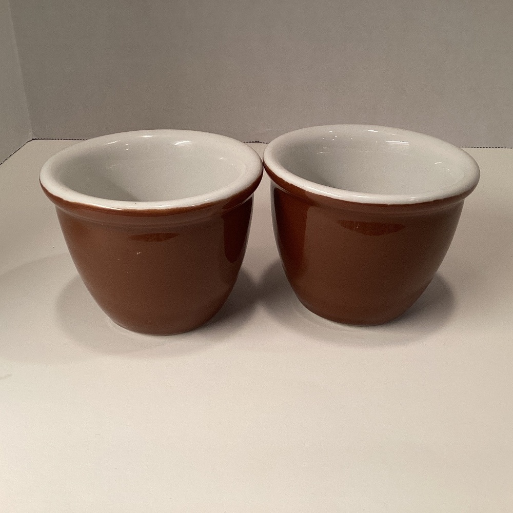 Vintage Hall Brown Custard Dish Set of 2 #352